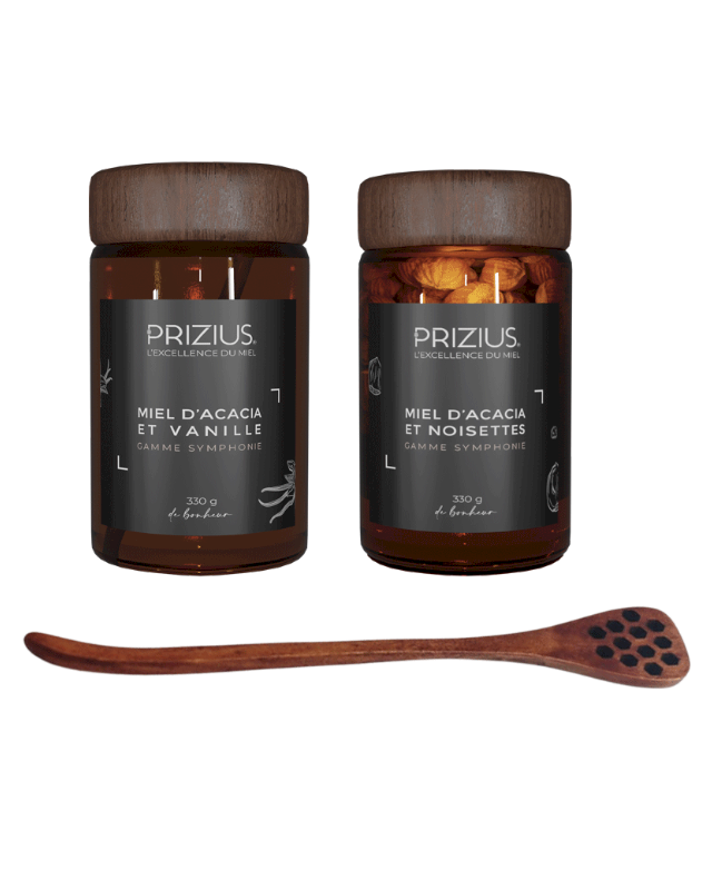 Coffret Miel d'Acacia & Vanille et Miel d'Acacia & noisettes